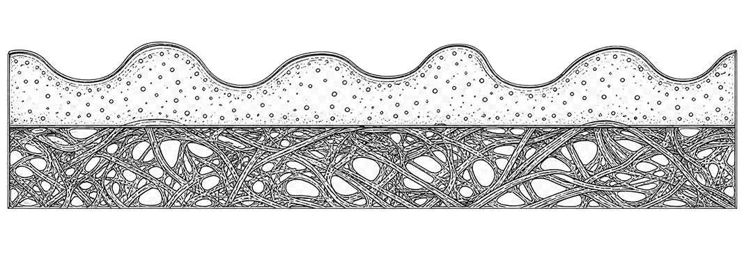 Deep relief surface section diagram
